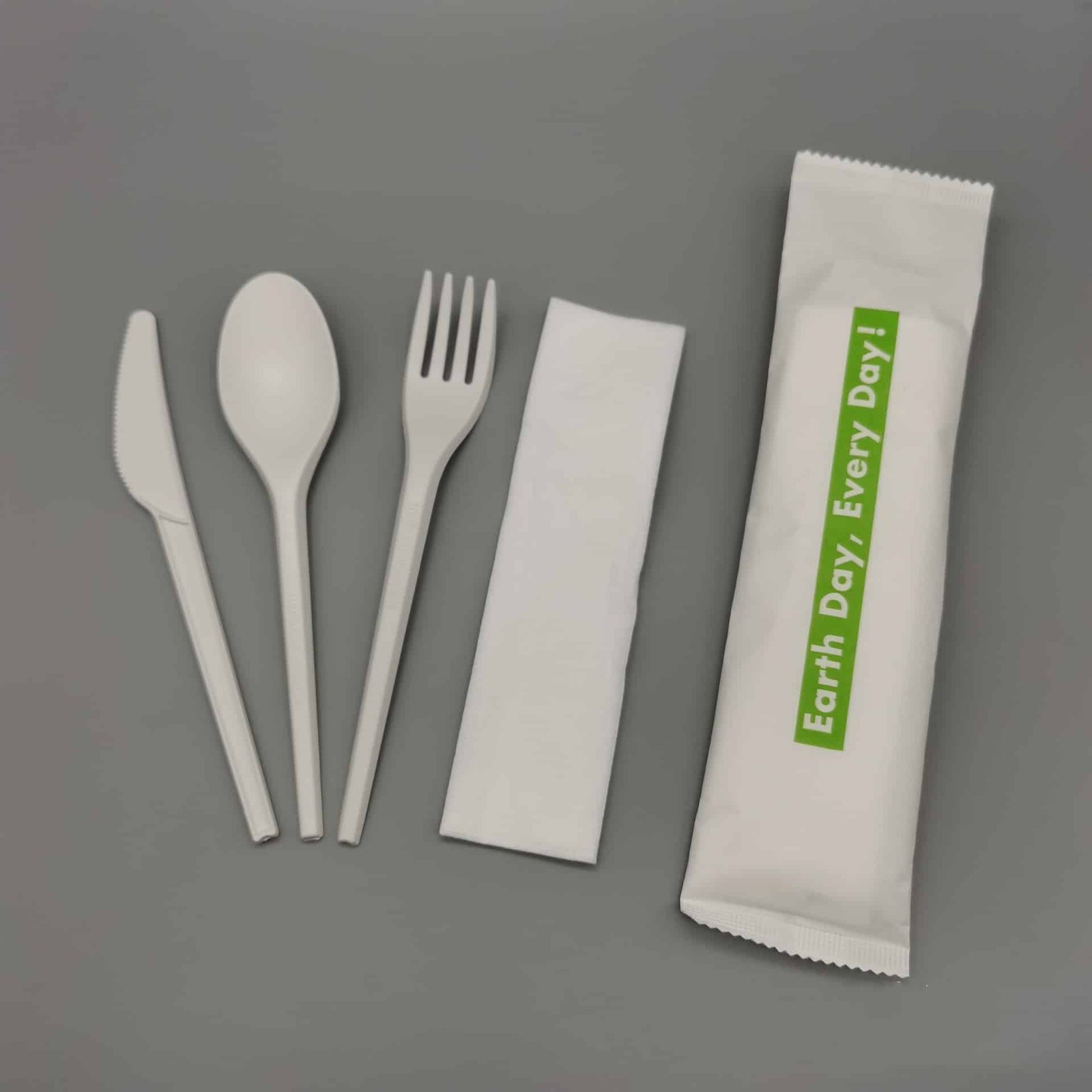 Inch Cpla Bioplastic Compostable Cutlery Kits With Napkin