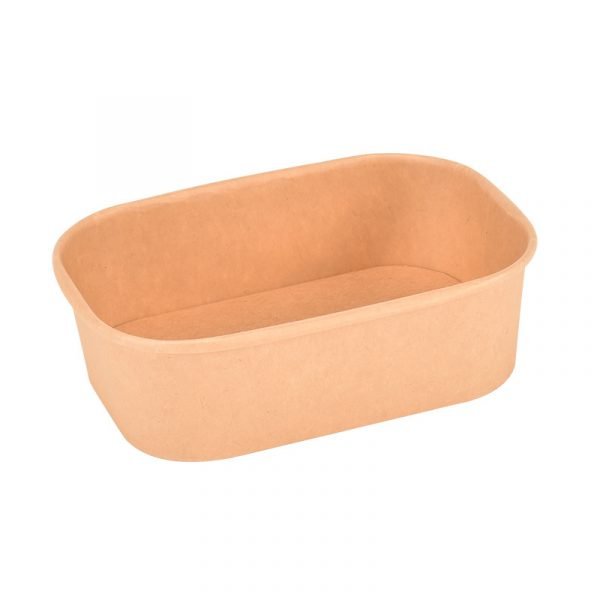 580ml 750ml 880ml 1000ml rectangle kraft paper bowls with lids