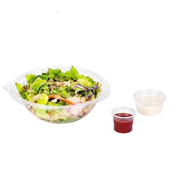 32oz pla clear round salad bowl with lids