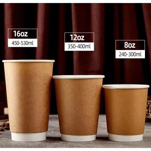 12oz double wall single use paper cups