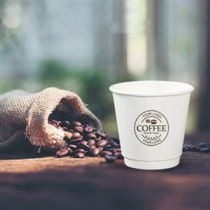 8oz double wall paper coffee cups