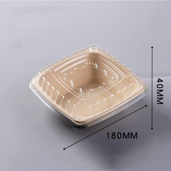 square bagasse bowl heavy duty with lid or pet lid (复制)