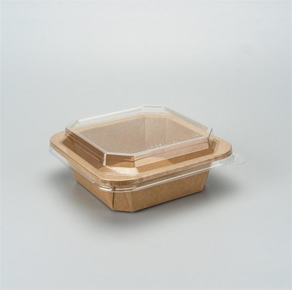 300ml 400ml 500ml 650ml 750ml 1000ml 1200ml square kraft paper bowls with lids