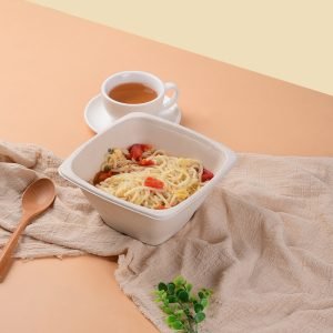 square bagasse bowl heavy duty with lid or pet lid (复制)