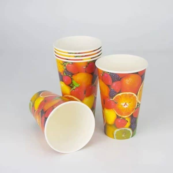 din flustix certificated plastic free water based paper cups