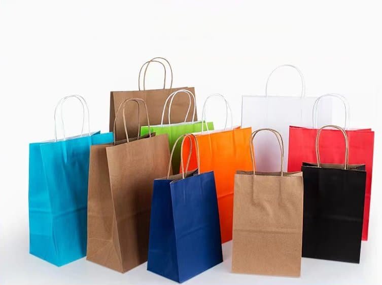 colored kraft bags