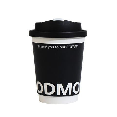 printed paper cups with black lid