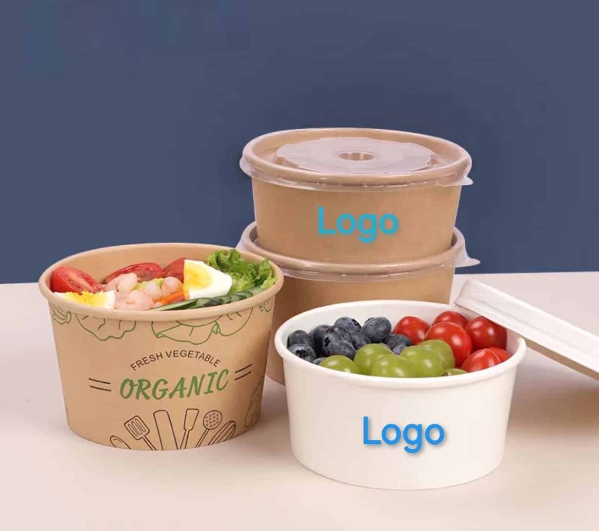 custom logo on paper bowls