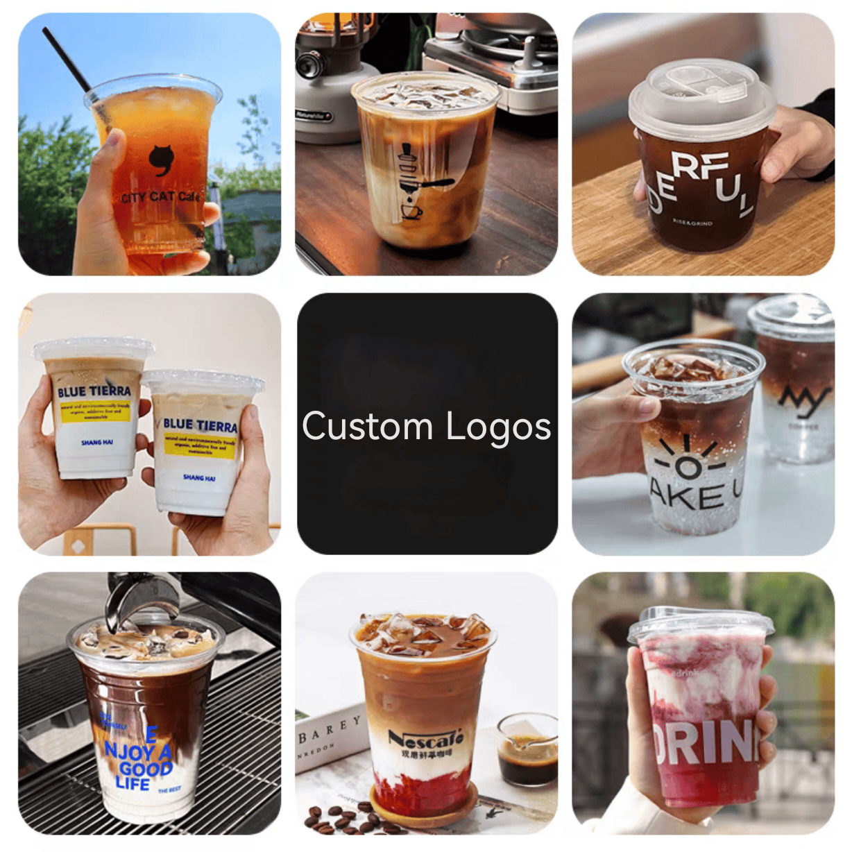 custom logos for plastic pet cups