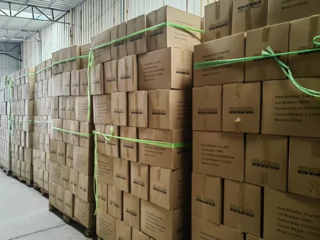 paper cup in carrton ready in warehouse