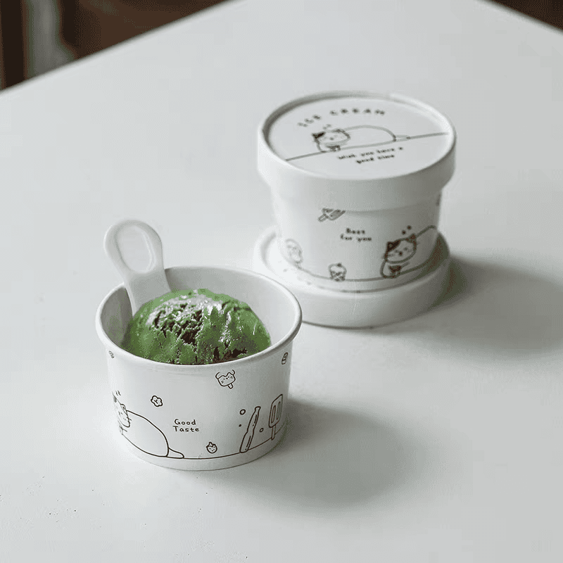 biodegradable dessert cup with paper lid