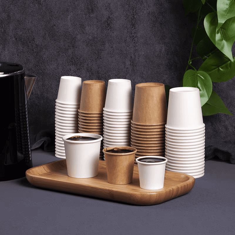 small paper cups in use coffee office